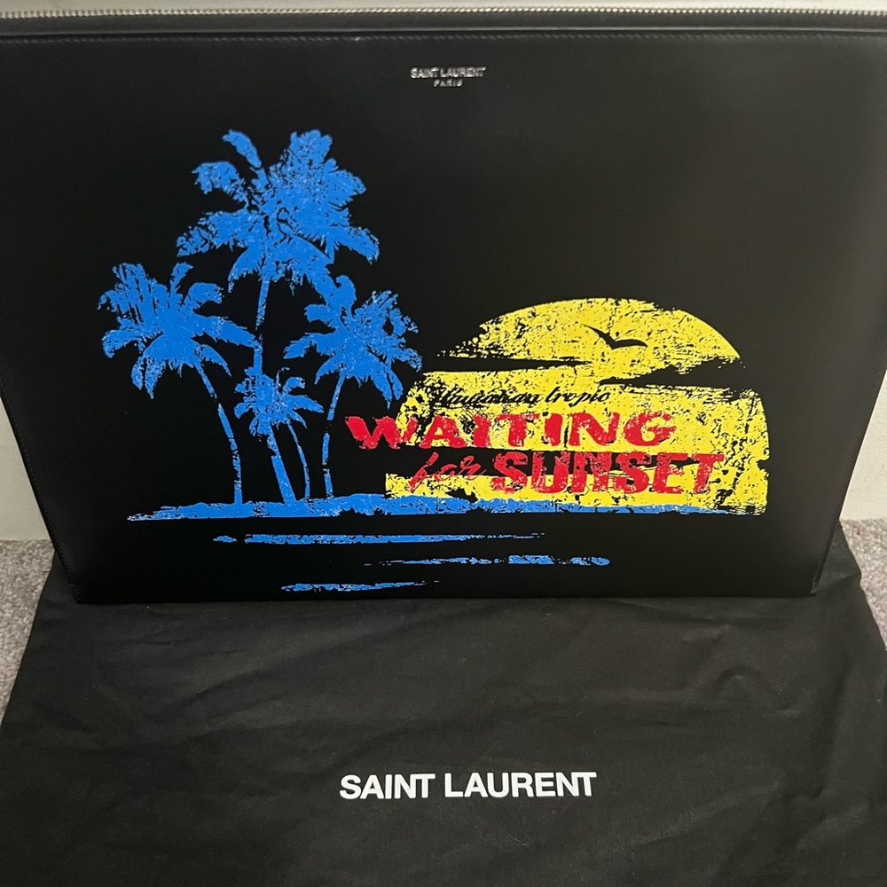 SAINT LAURENT Paris Clutch/Laptop Case